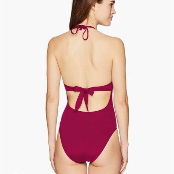 Kenneth Cole Cutout Halter Plunging Neckline One-Piece Swimsuit - Picture 2 of 9